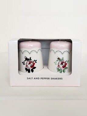 Cath Kidston Rose Flower Salt & Pepper Shakers Set - New in Box